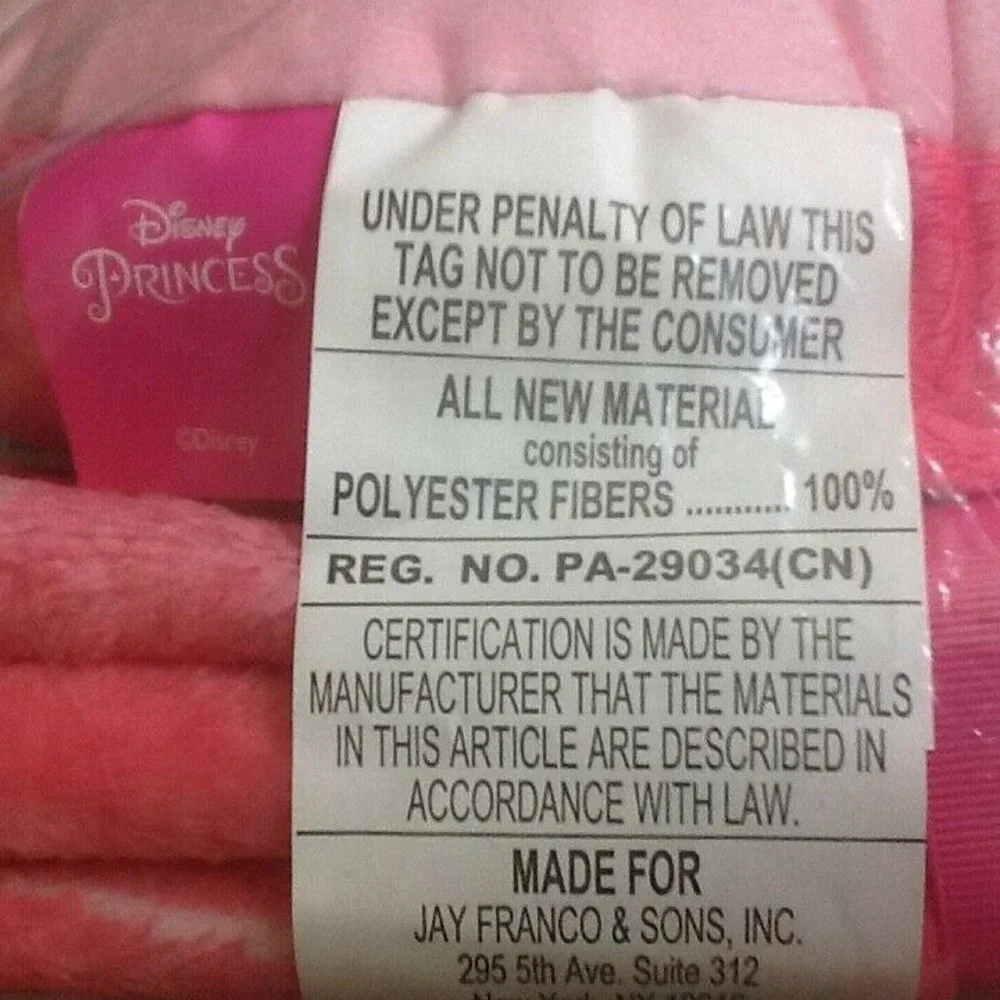 brand new set of Disney Princesses Toddler Blanket + Crown Pillow - PINK + WHITE